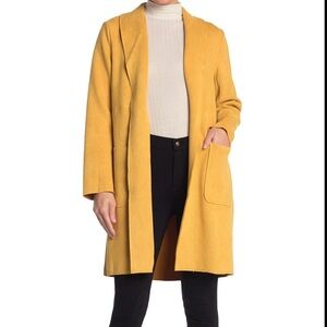 🟠 Joan Vass New York Mustard Yellow Mid-length Duster Size Medium New w/ tag